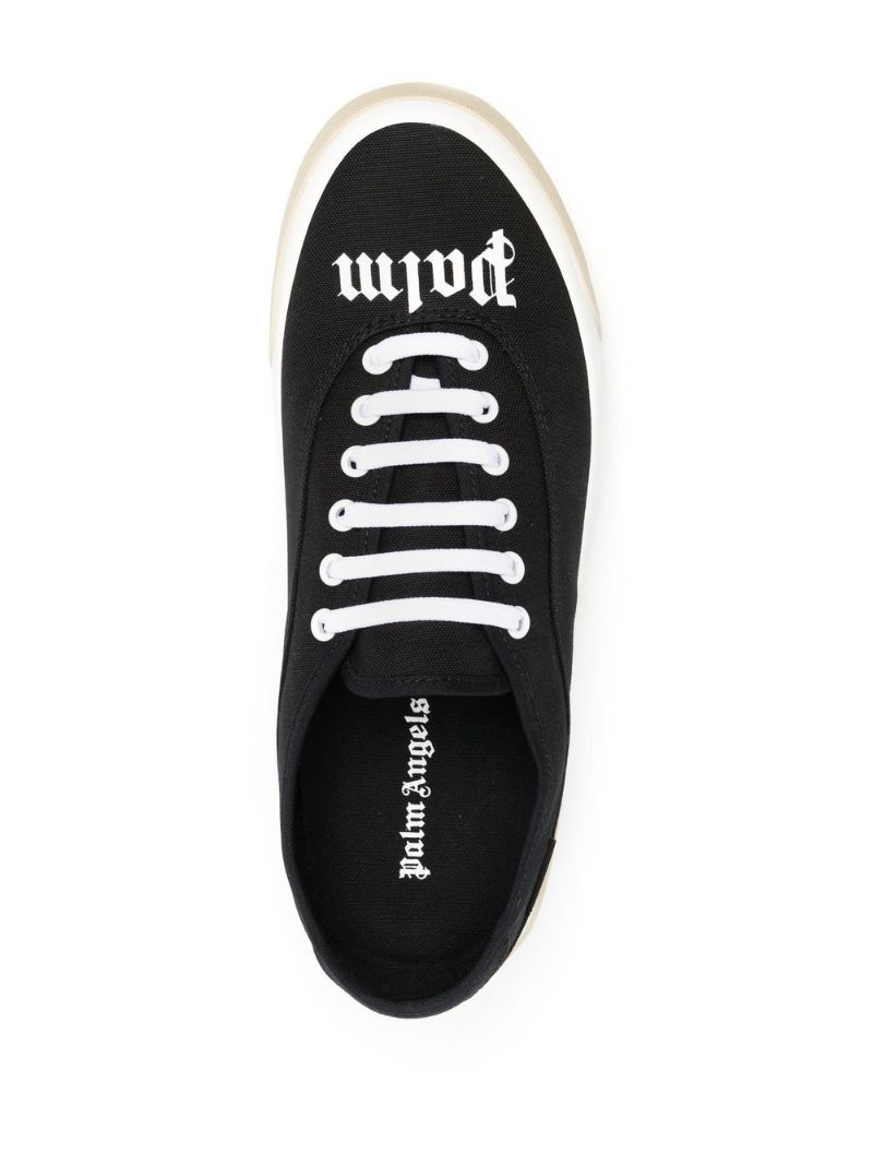 Black Logo Print Cotton Sneakers