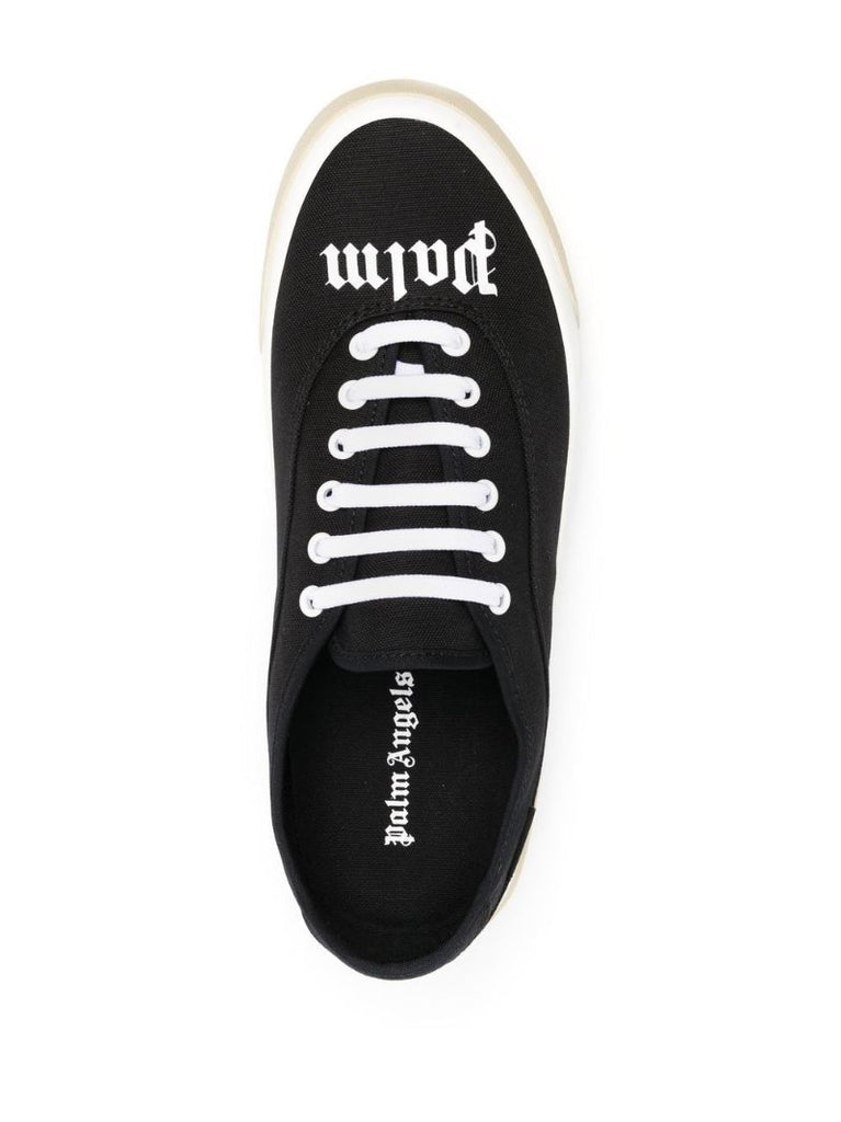 Black Logo Print Cotton Sneakers
