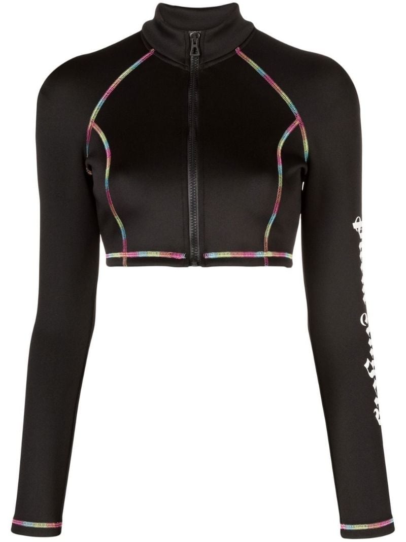 Black Cropped Surf Top