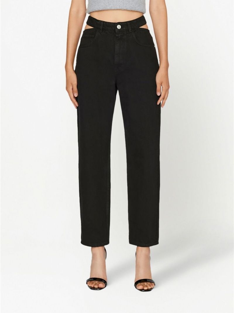 Black Le High 'n' Tight Straight-leg Jeans