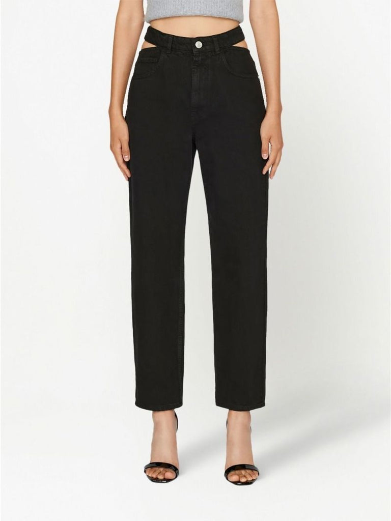 Black Le High 'n' Tight Straight-leg Jeans