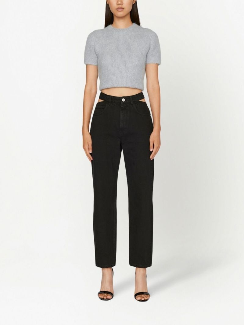 Black Le High 'n' Tight Straight-leg Jeans