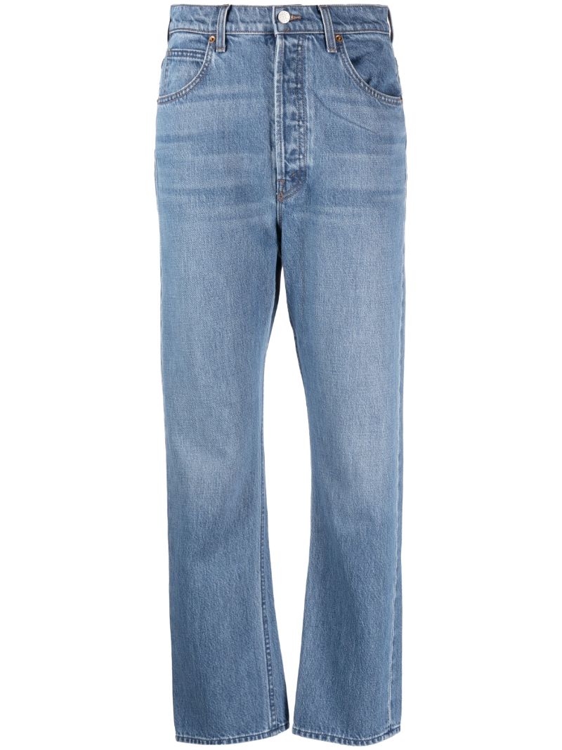 Blue Tippy Top Faded Cropped Jeans