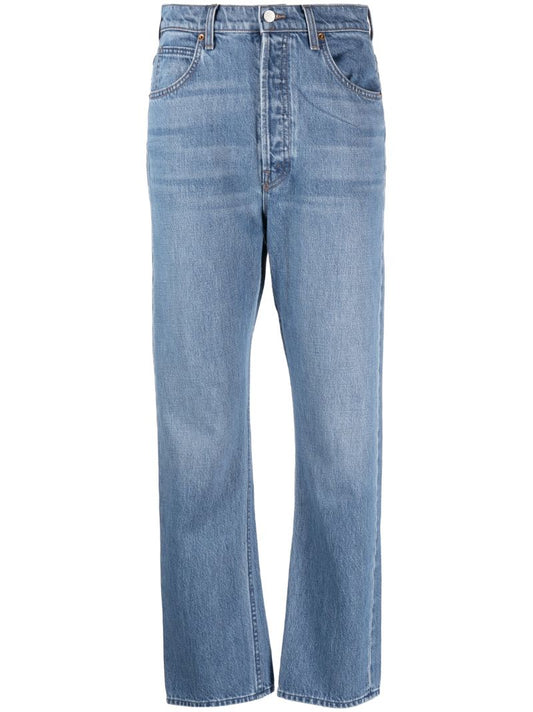 Blue Tippy Top Faded Cropped Jeans