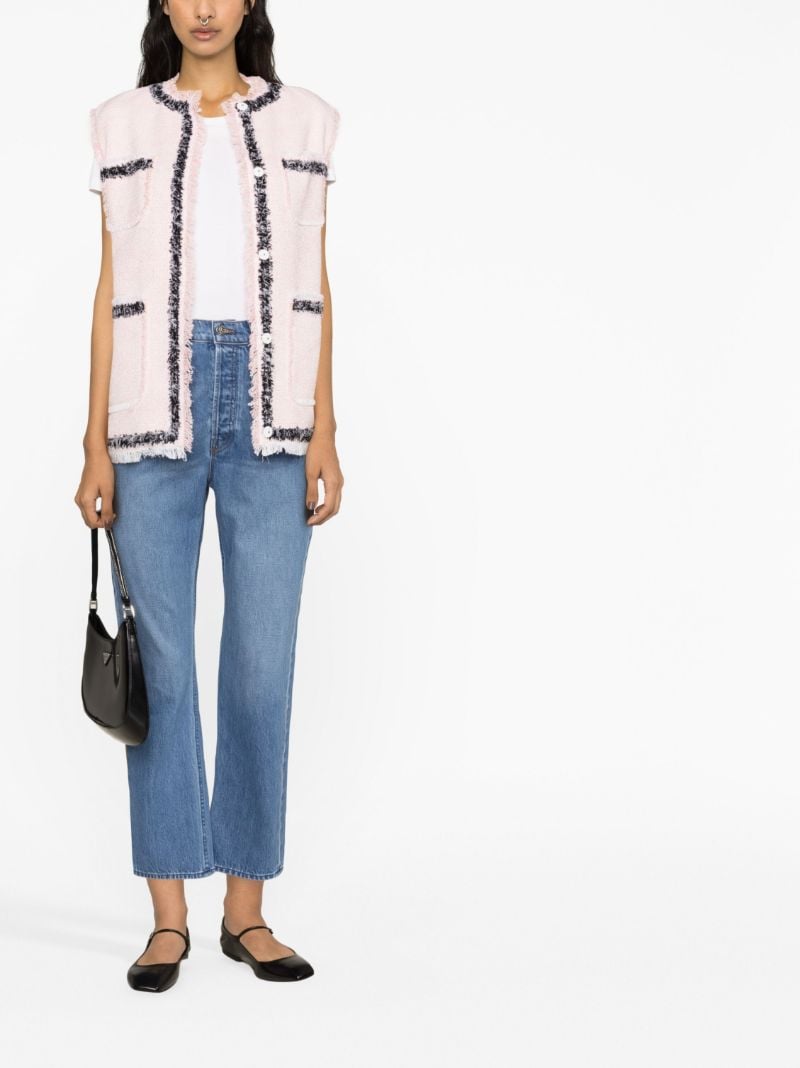 Blue Tippy Top Faded Cropped Jeans