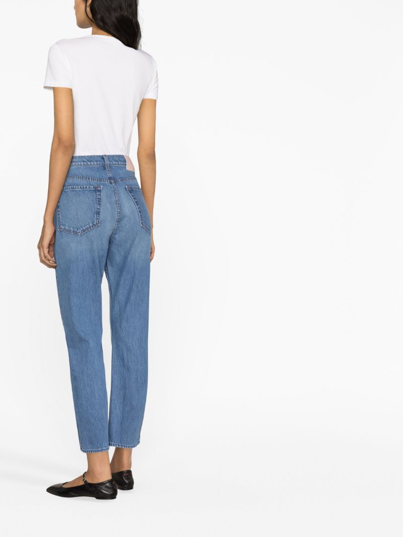 Blue Tippy Top Faded Cropped Jeans