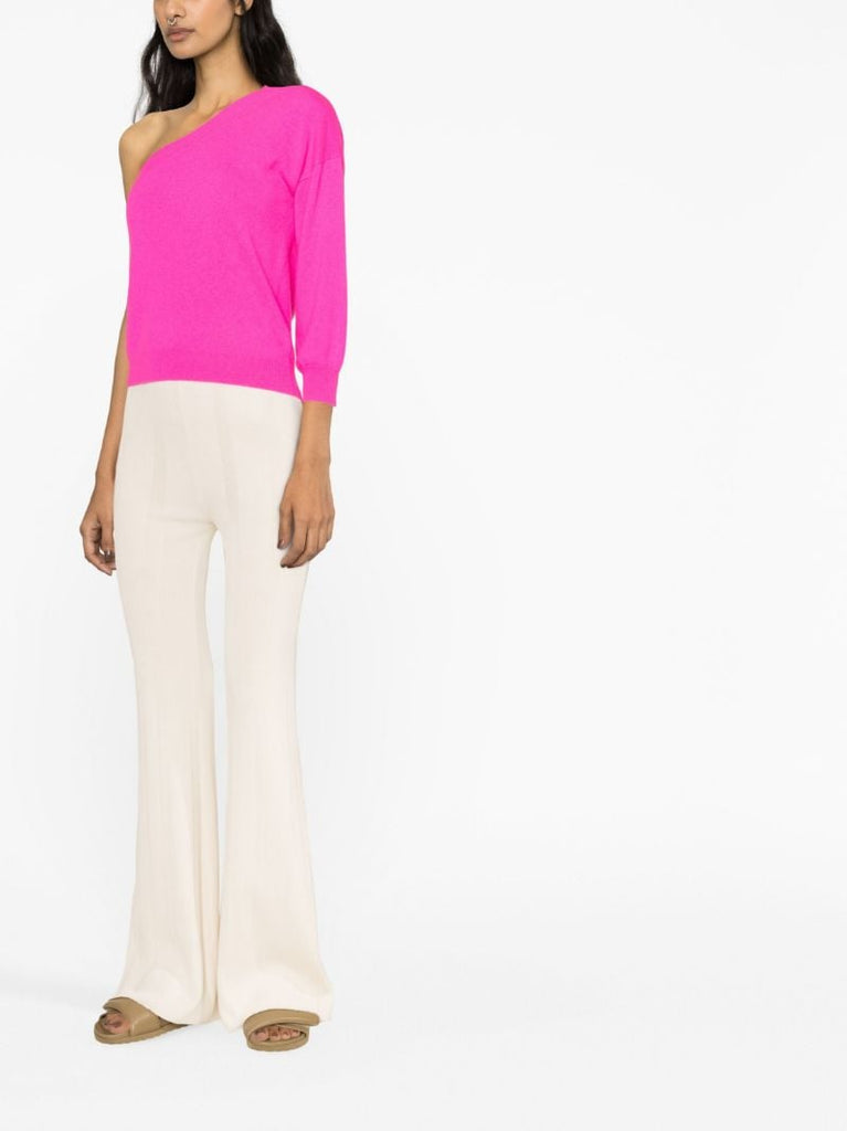 Pink Agnes One-sleeve Cashmere Sweater