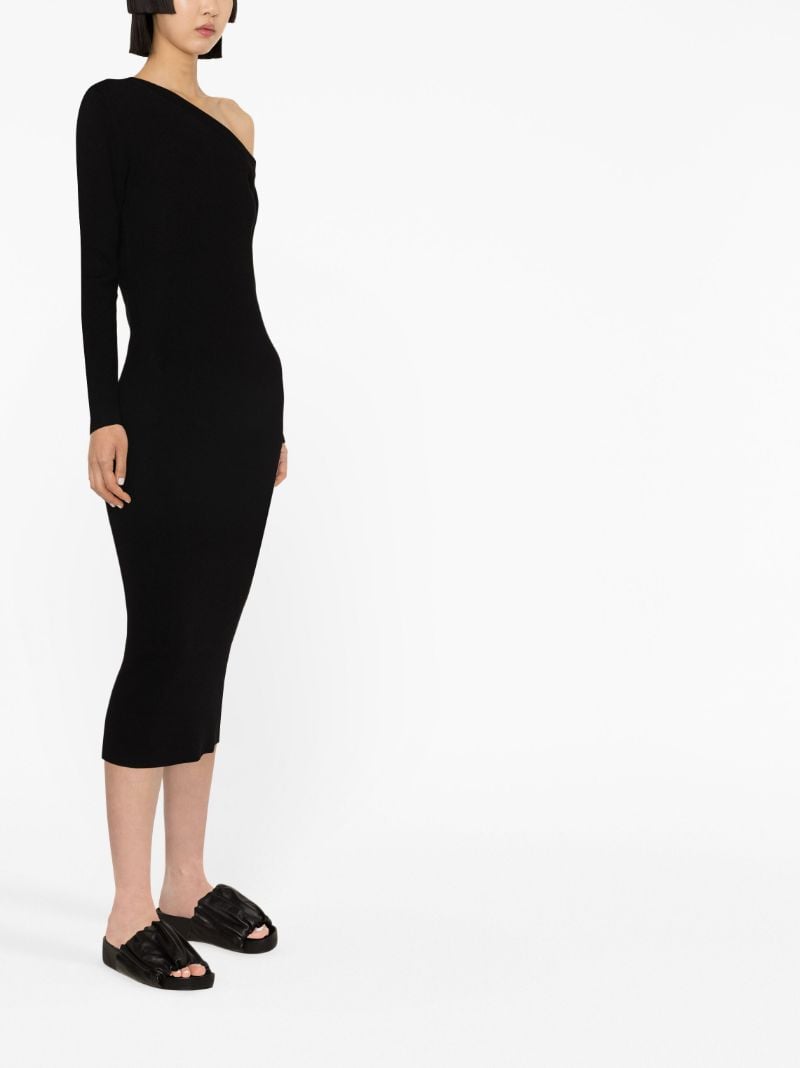 Black Kitty Asymmetric Knitted Dress