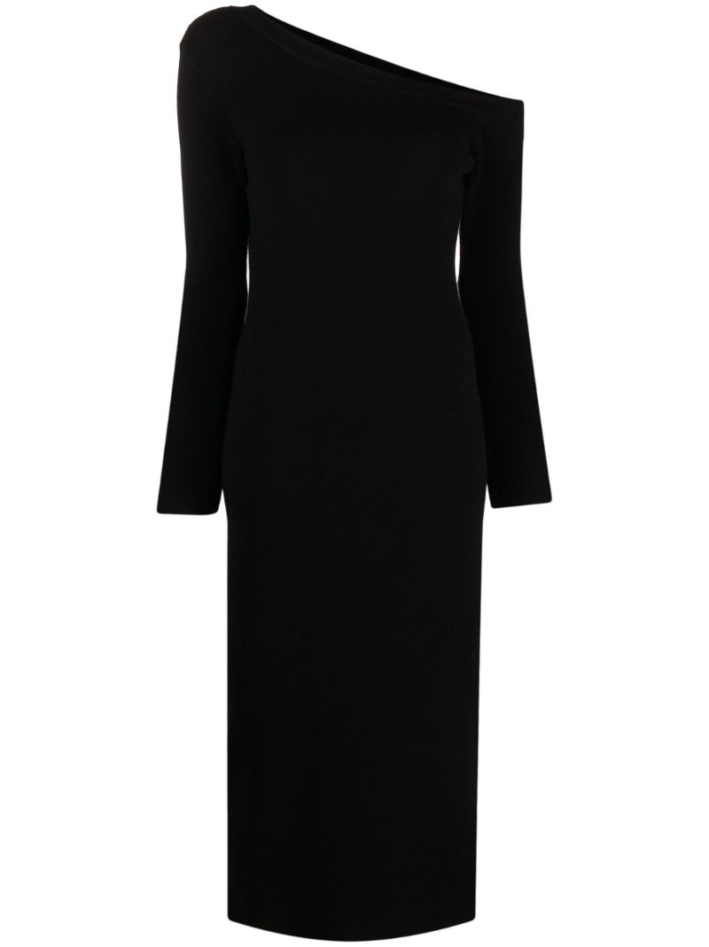 Black Kitty Asymmetric Knitted Dress