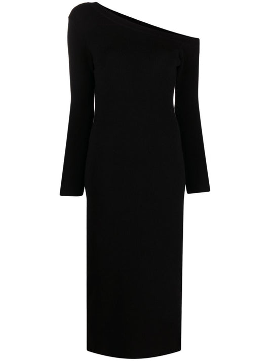 Black Kitty Asymmetric Knitted Dress