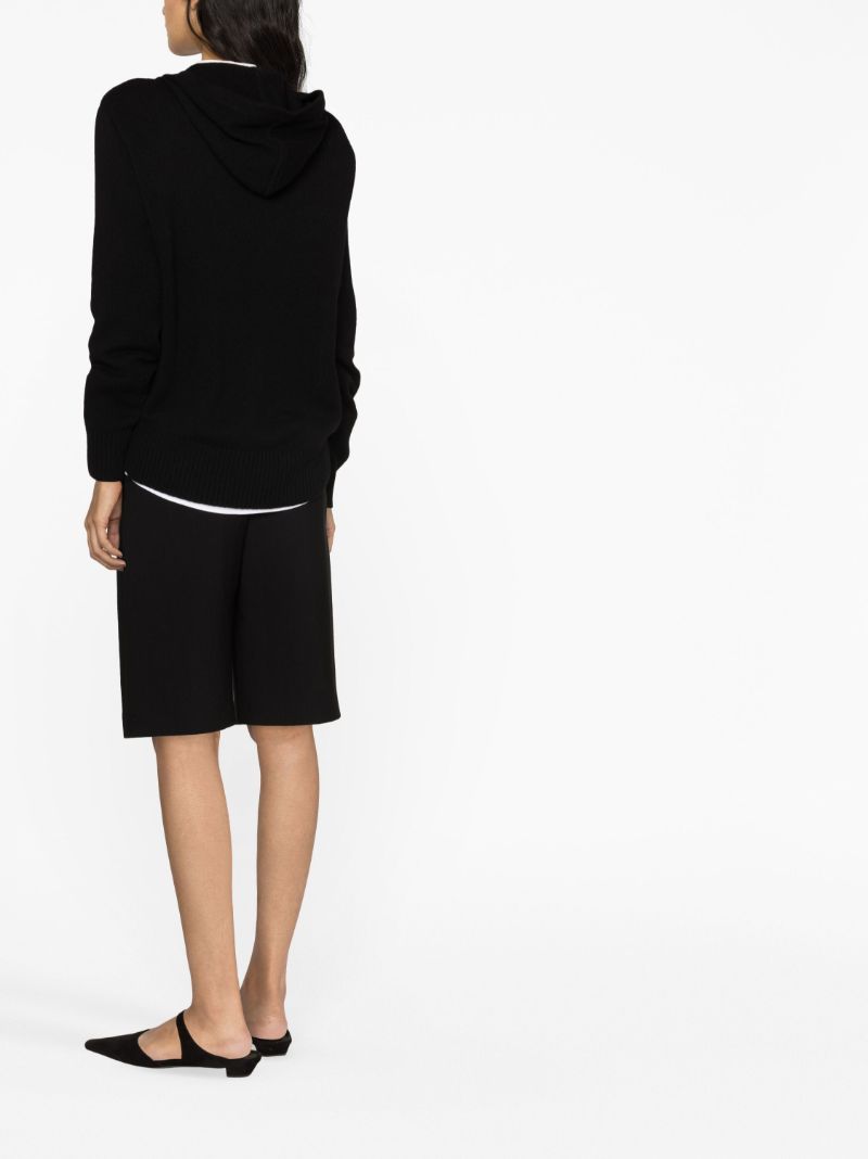 Black Columbine Knitted Hoodie
