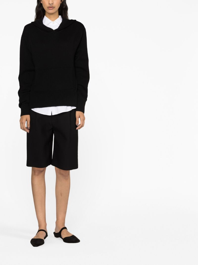 Black Columbine Knitted Hoodie