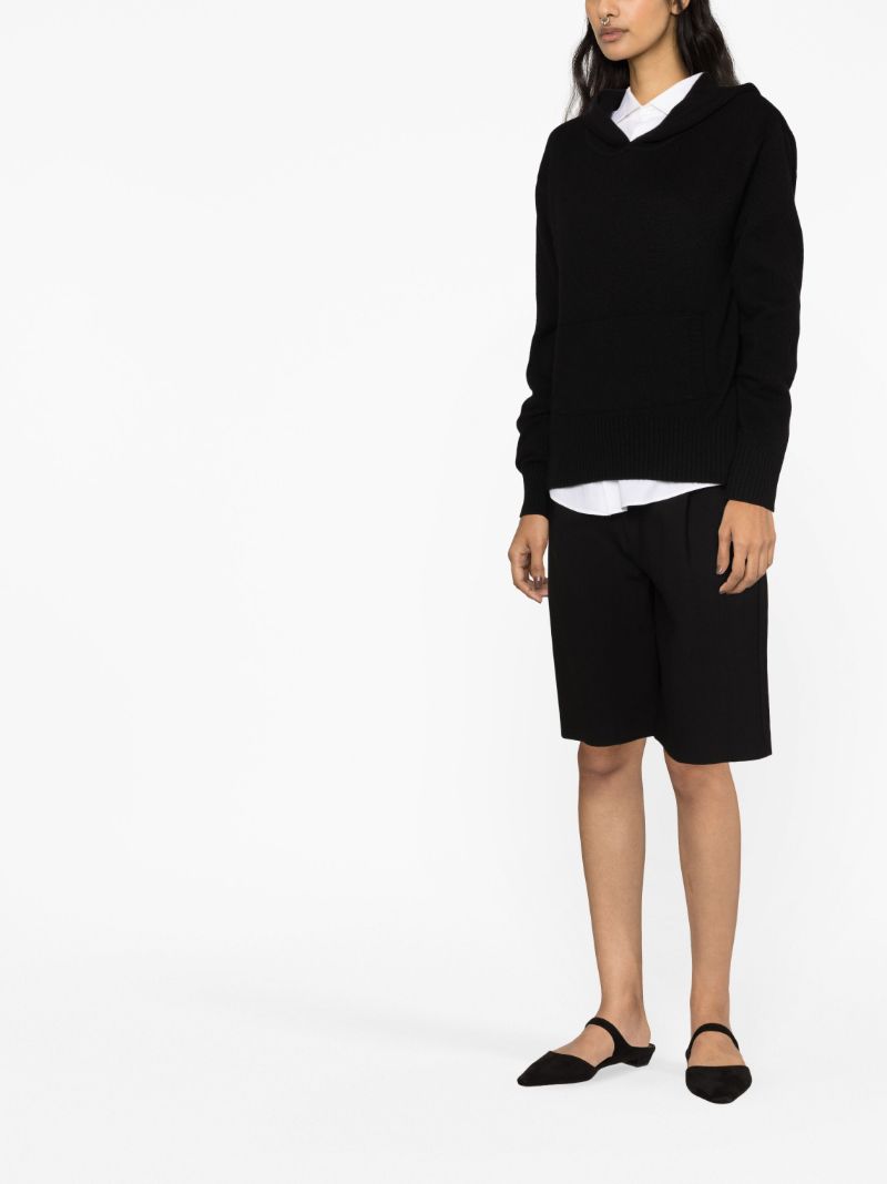 Black Columbine Knitted Hoodie
