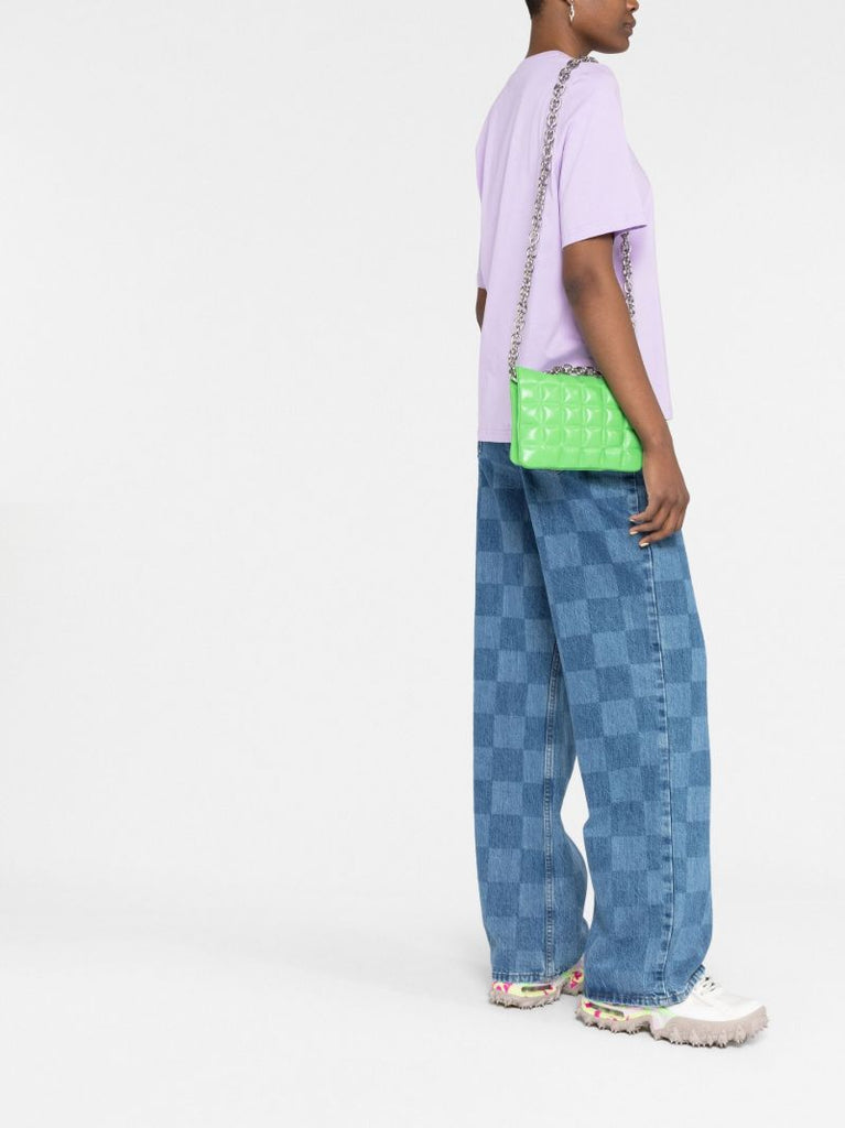 Green Gigi Padded Leather Shoulder Bag