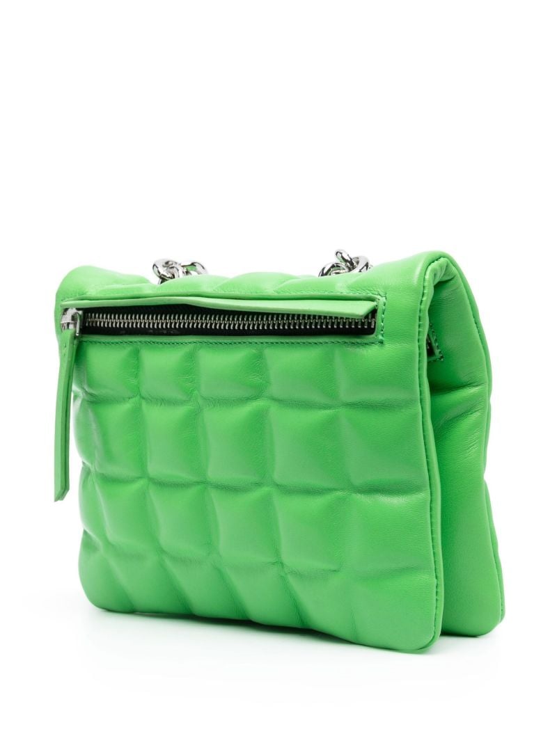 Green Gigi Padded Leather Shoulder Bag