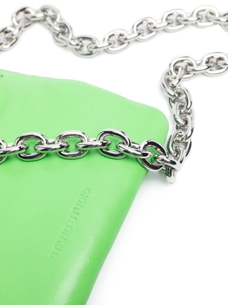 Green Gigi Padded Leather Shoulder Bag