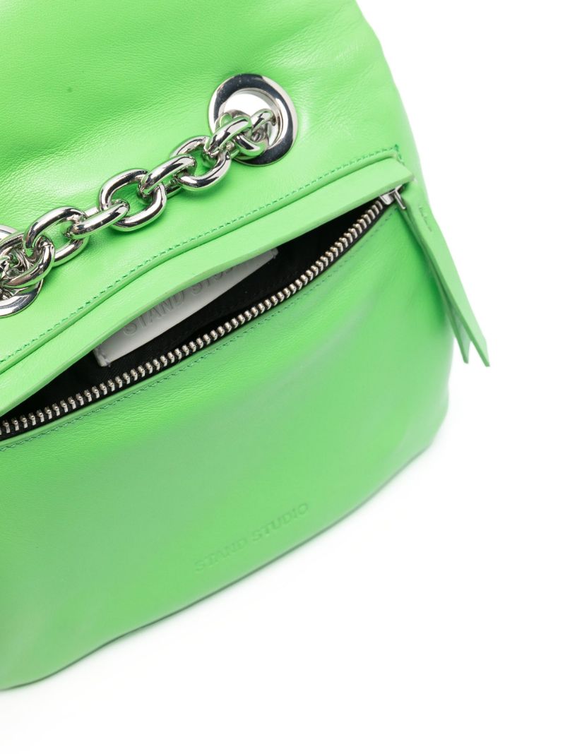 Green Gigi Padded Leather Shoulder Bag