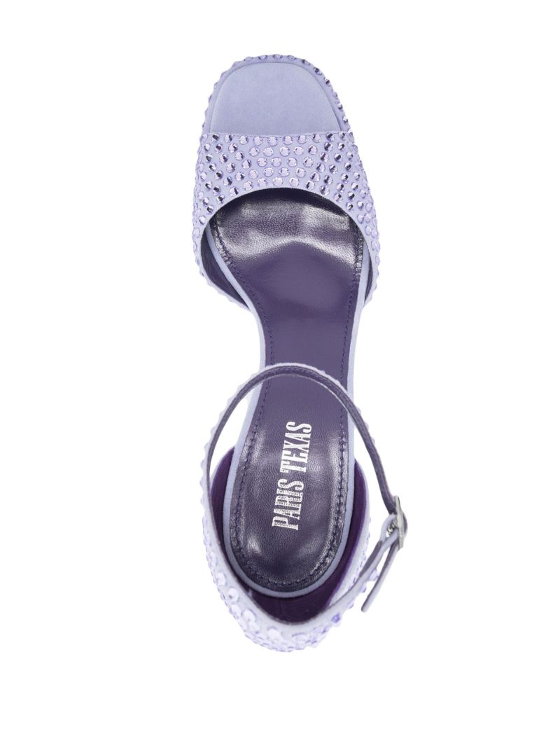 Purple Tatiana 130 Crystal Platform Leather Sandals