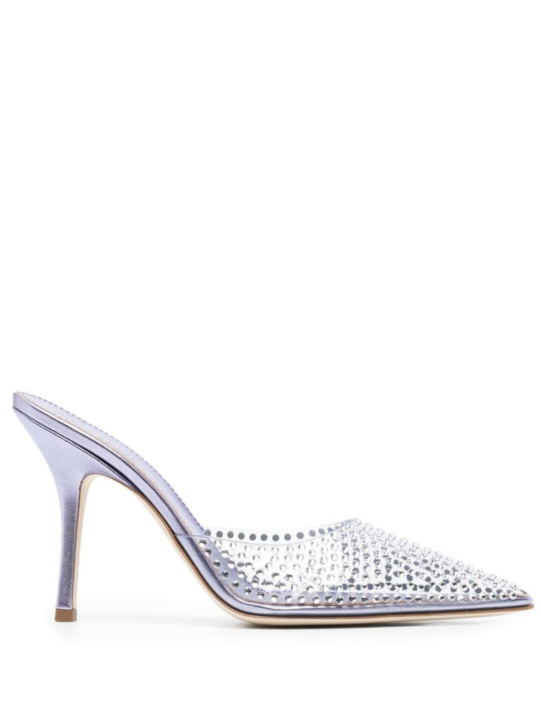 Purple Hollywood 95 Crystal Pumps