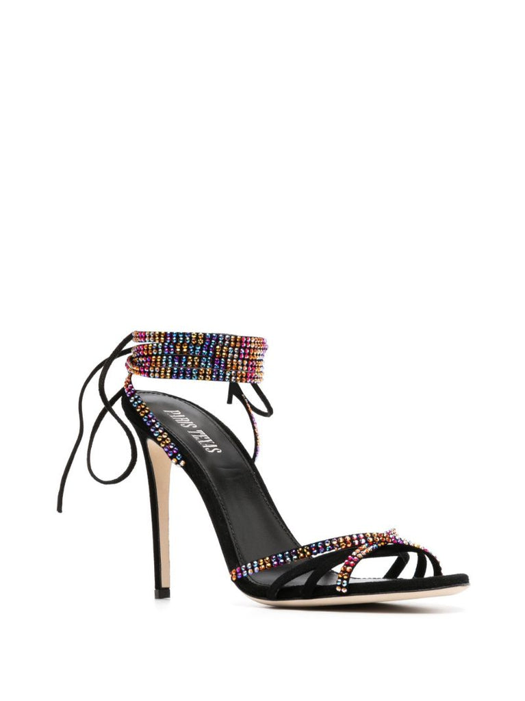 Black Holly Nicole 105 Crystal Lace-up Sandals