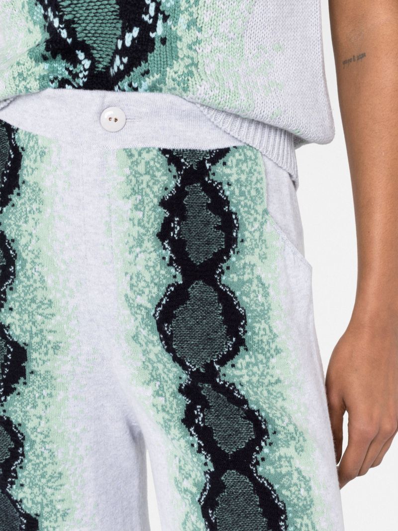 Grey Python-intarsia Trousers
