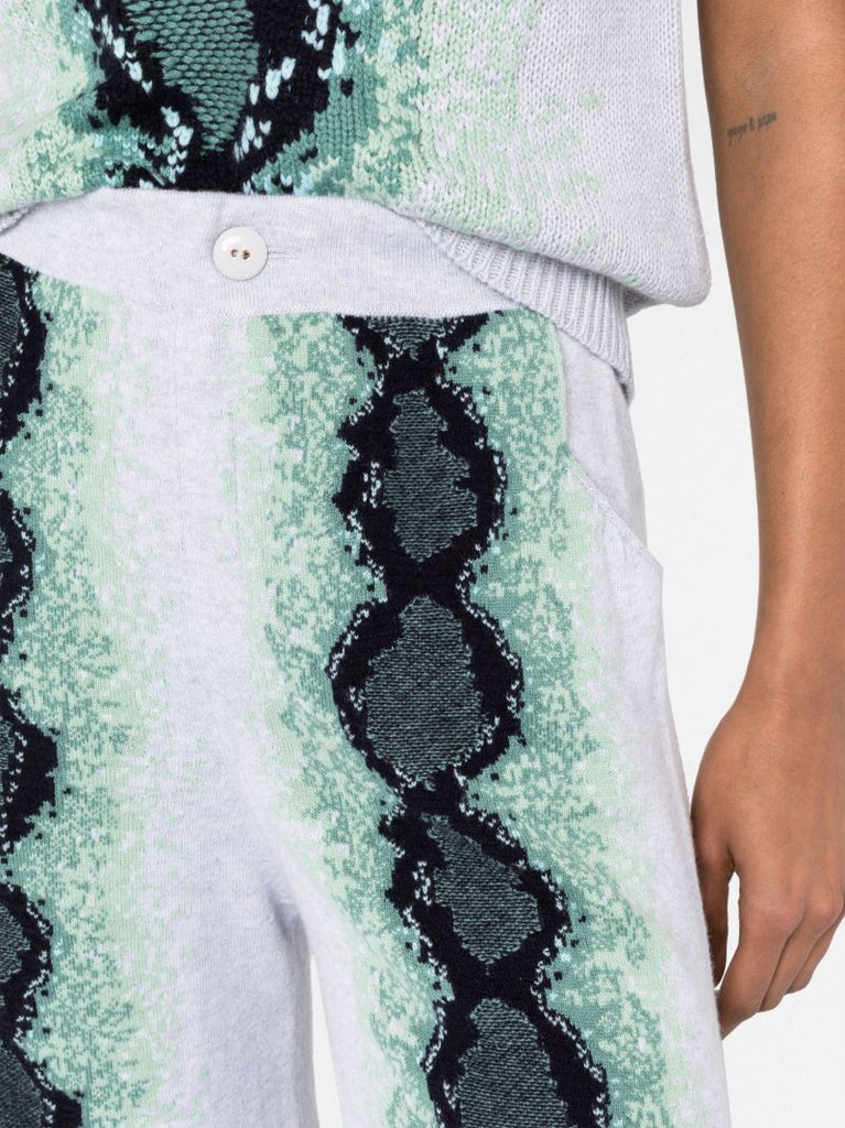 Grey Python-intarsia Trousers