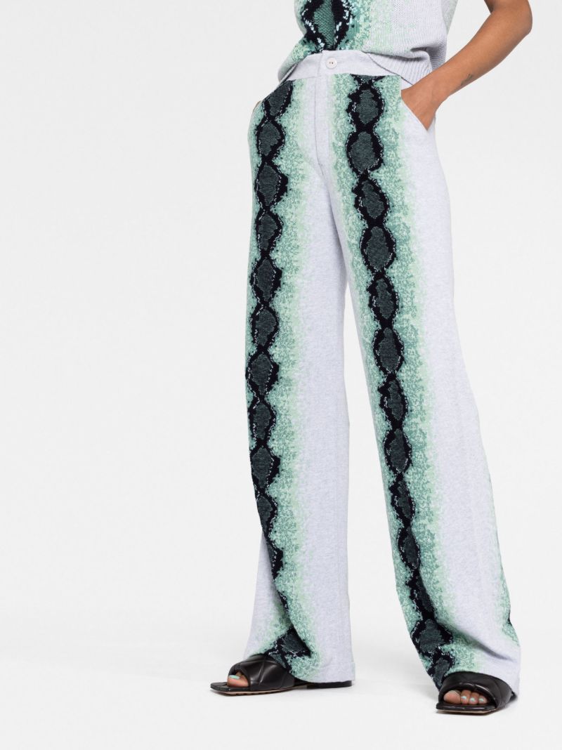 Grey Python-intarsia Trousers
