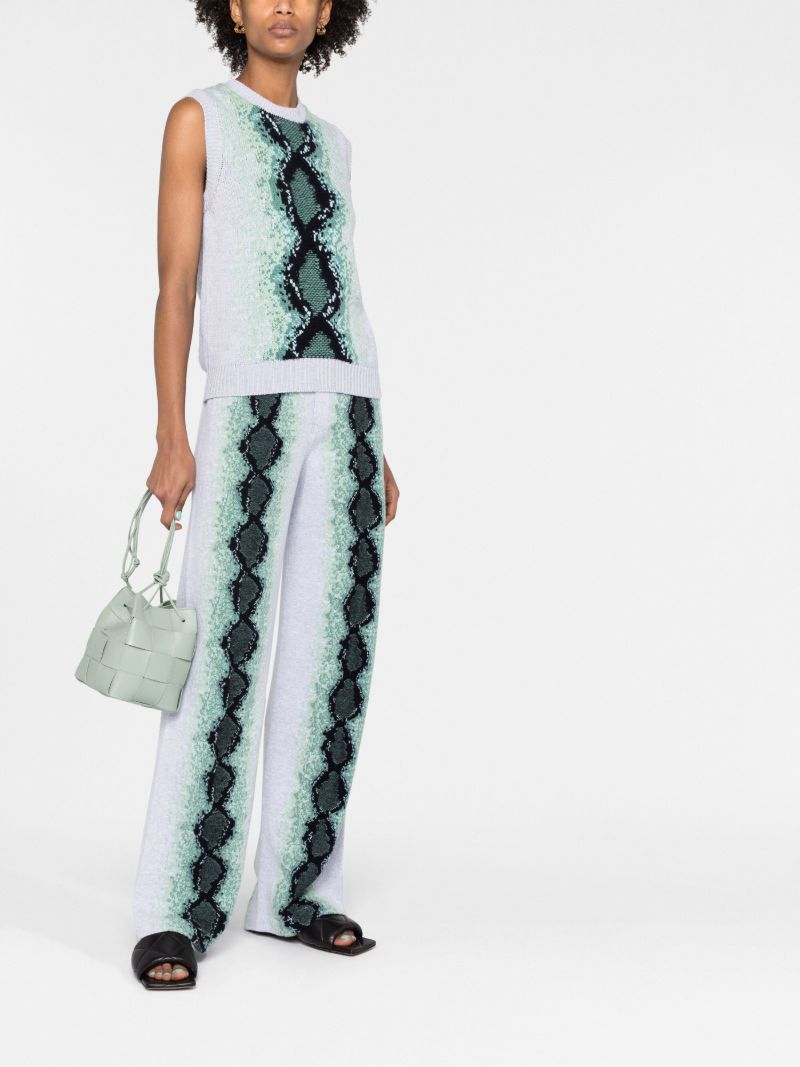 Grey Python-intarsia Trousers