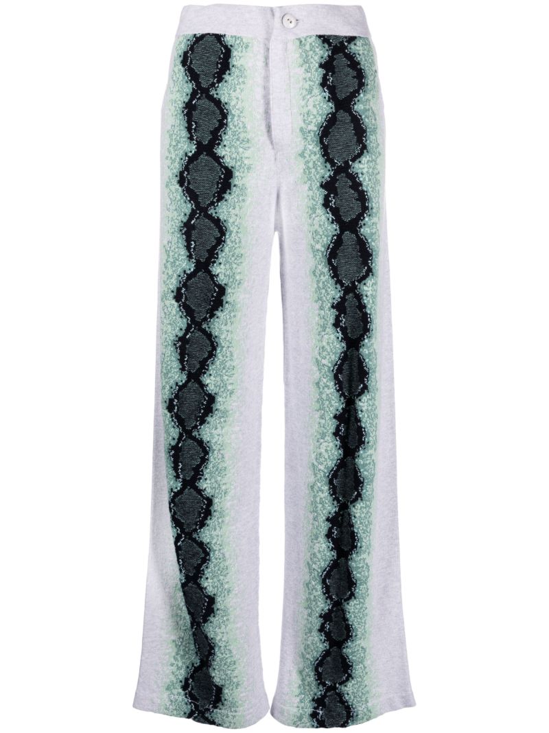 Grey Python-intarsia Trousers