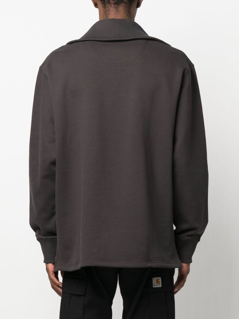 Grey Logo Embroidered Half-zip Sweatshirt
