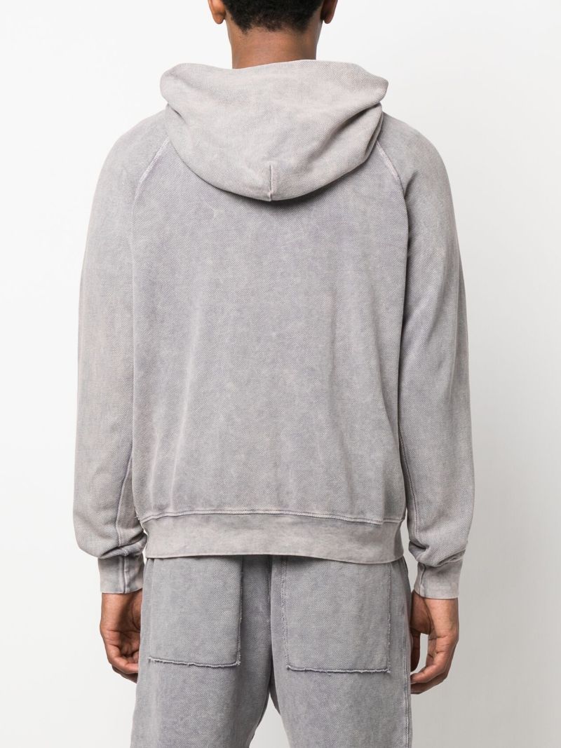 Grey Cotton Raglan Sleeve Hoodie