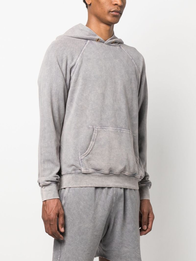 Grey Cotton Raglan Sleeve Hoodie