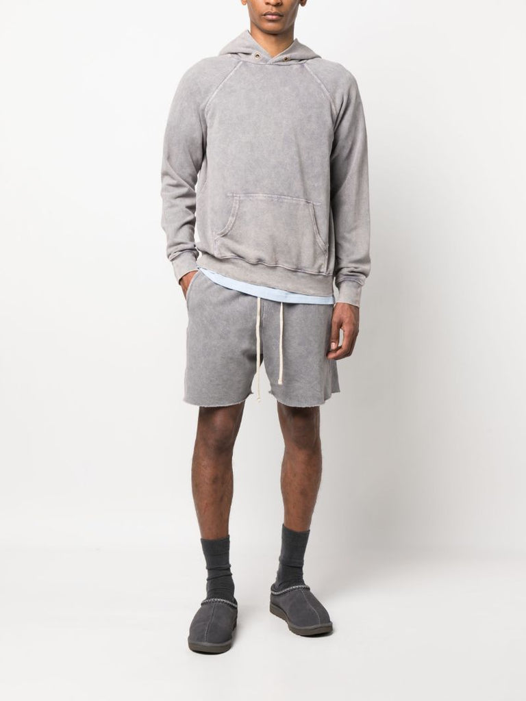 Grey Cotton Raglan Sleeve Hoodie