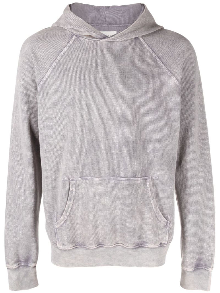 Grey Cotton Raglan Sleeve Hoodie