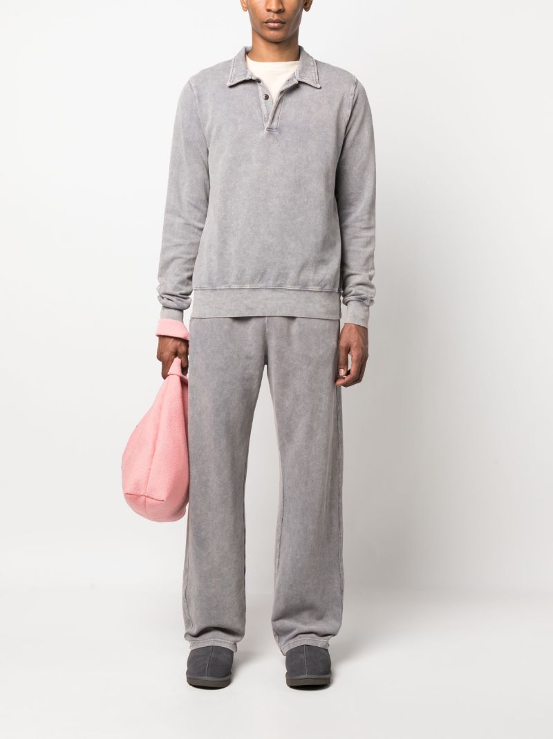 Grey Long-sleeve Polo Shirt