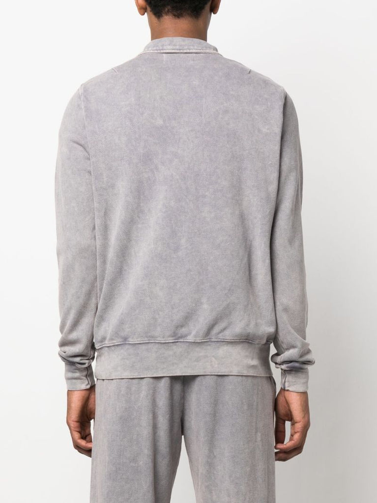 Grey Long-sleeve Polo Shirt