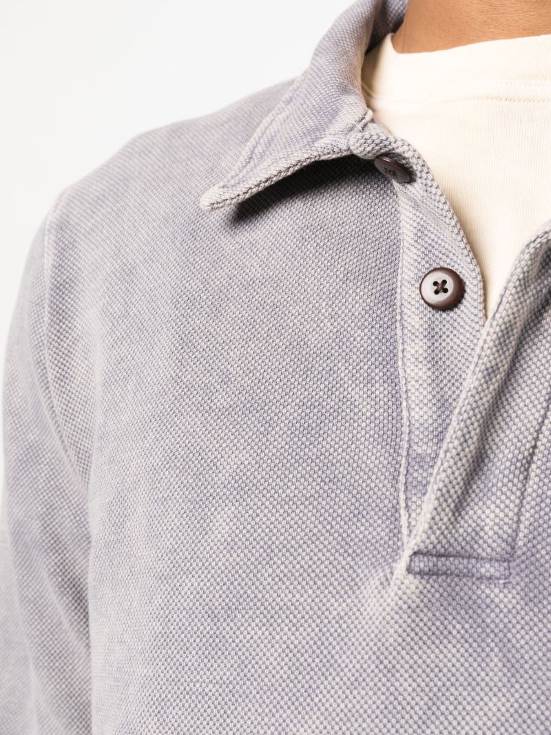 Grey Long-sleeve Polo Shirt
