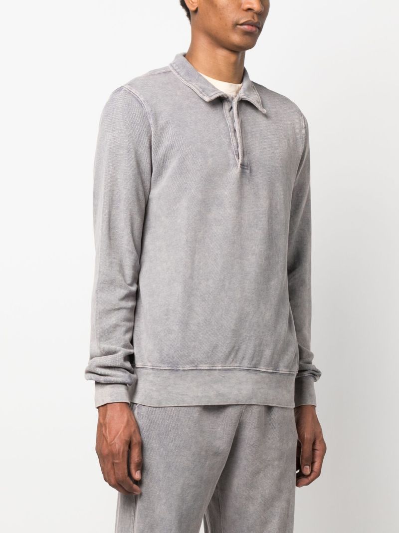 Grey Long-sleeve Polo Shirt