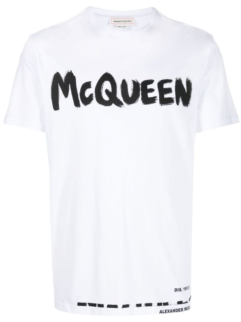 White Graffiti Logo Cotton T-shirt
