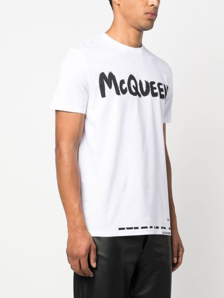 White Graffiti Logo Cotton T-shirt