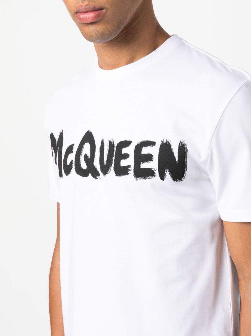 White Graffiti Logo Cotton T-shirt