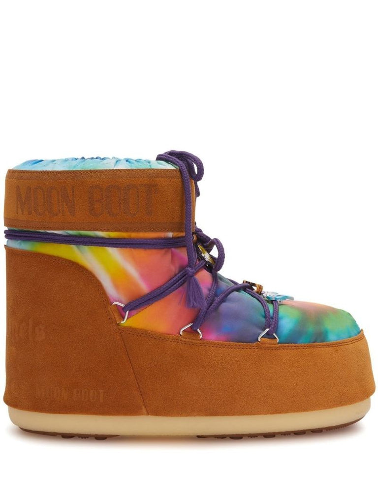 X Moon Boot Brown Icon Low Tie-dye Boots
