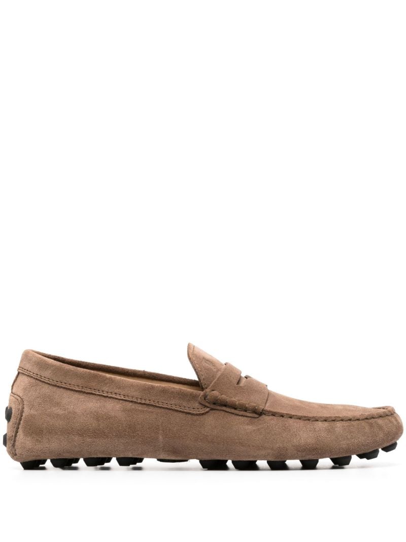 Brown City Gommino Suede Loafers