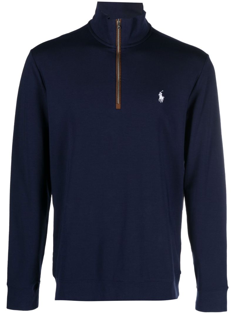 Blue Logo-embroidered Sweatshirt