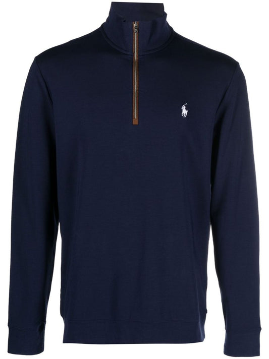 Blue Logo-embroidered Sweatshirt