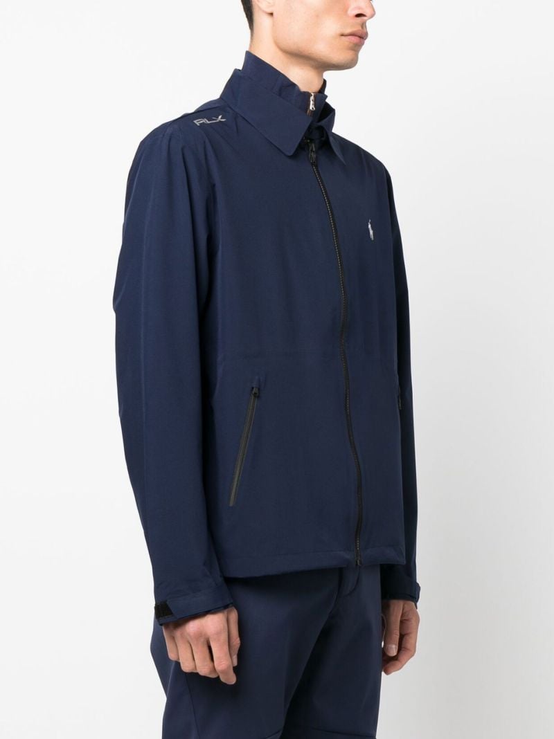Blue Ace Logo-embroidered Windbreaker Jacket