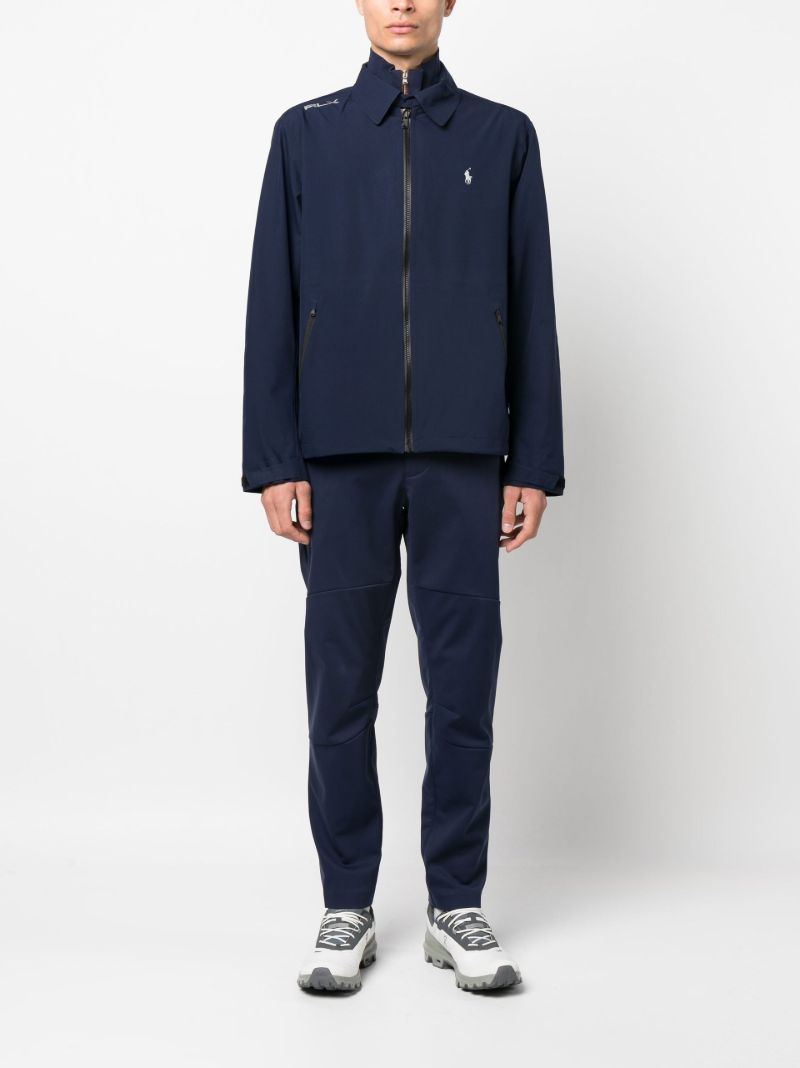 Blue Ace Logo-embroidered Windbreaker Jacket
