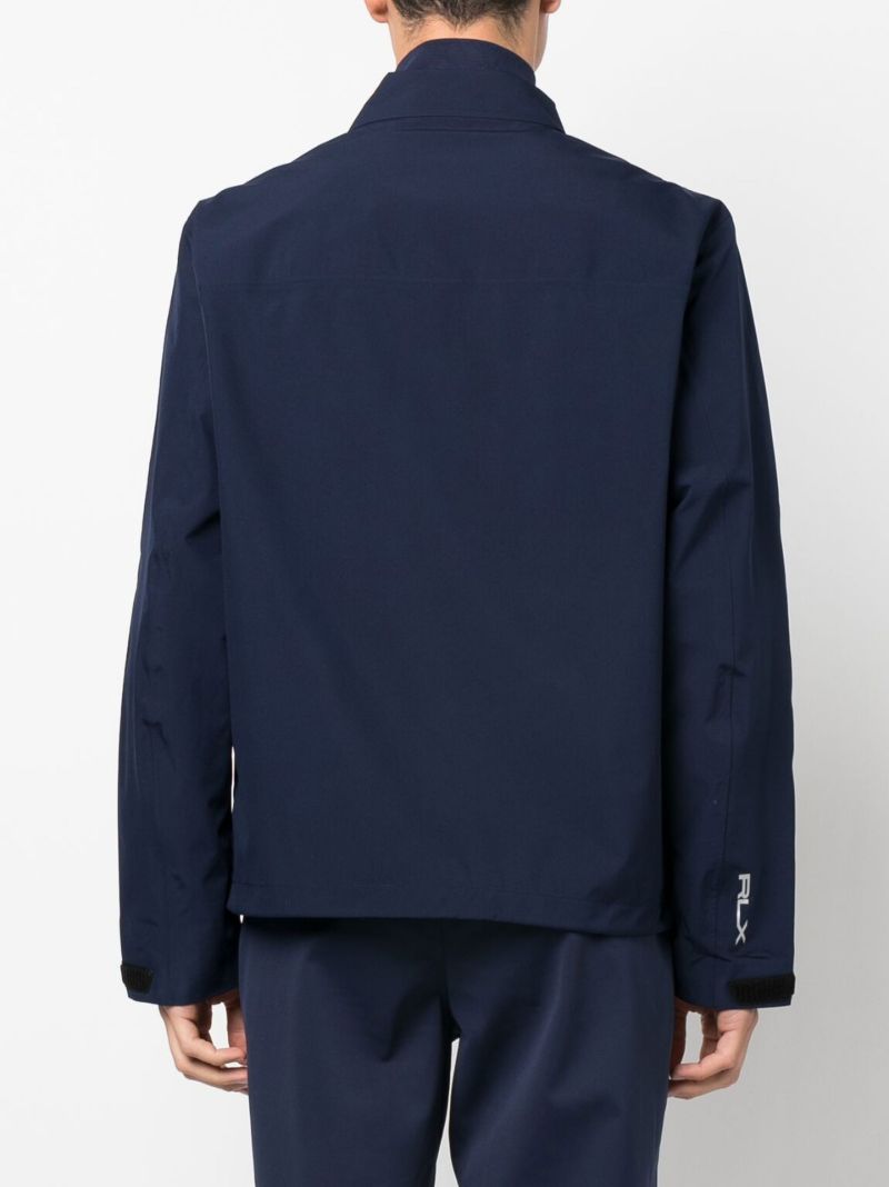 Blue Ace Logo-embroidered Windbreaker Jacket