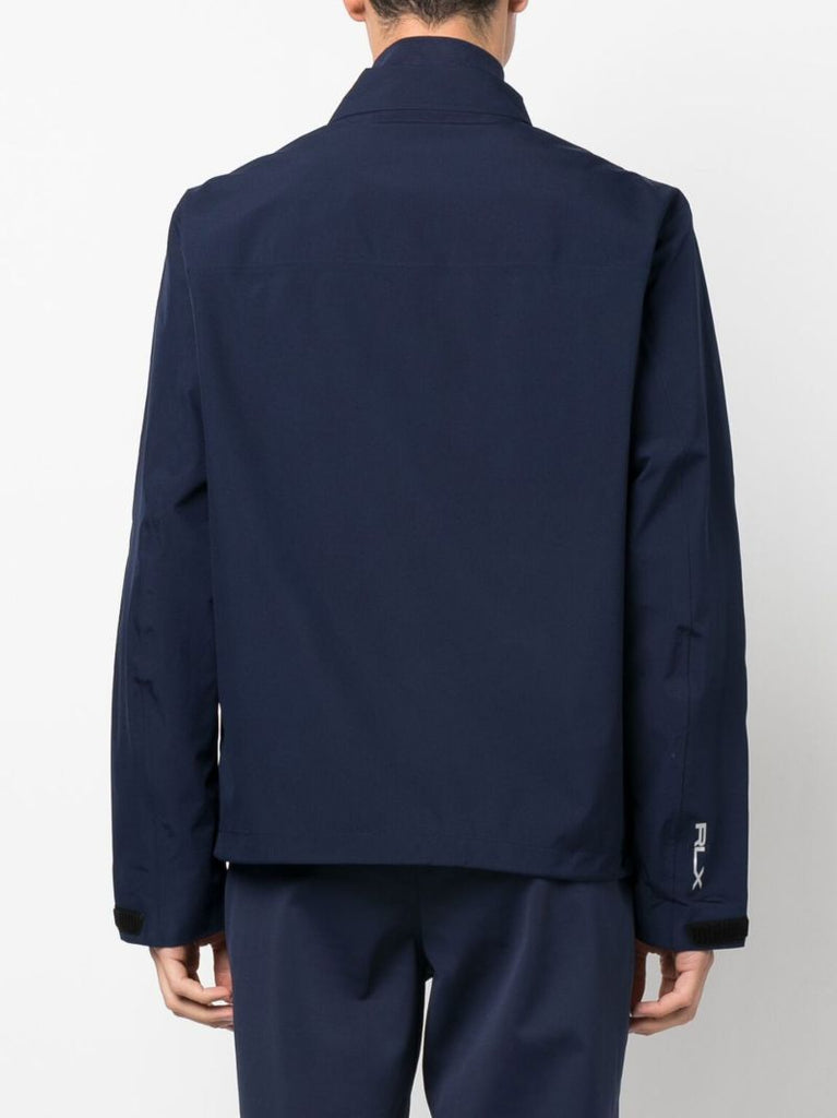 Blue Ace Logo-embroidered Windbreaker Jacket
