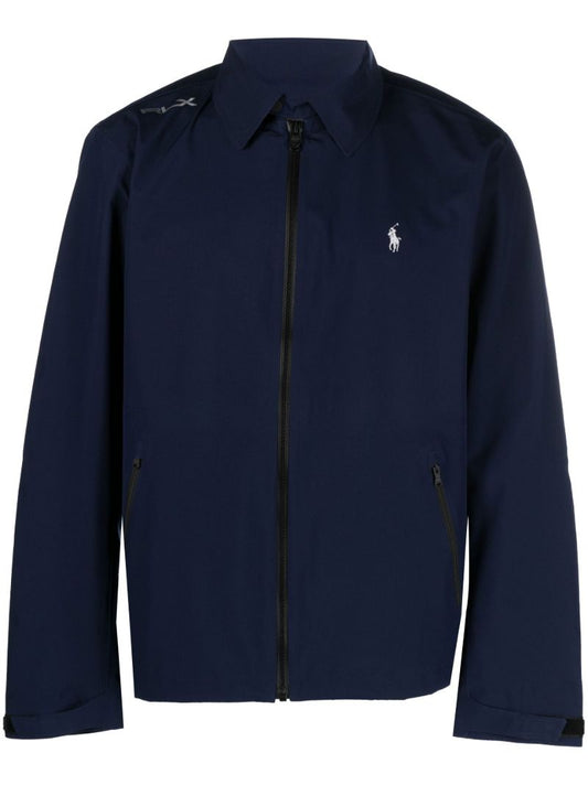 Blue Ace Logo-embroidered Windbreaker Jacket